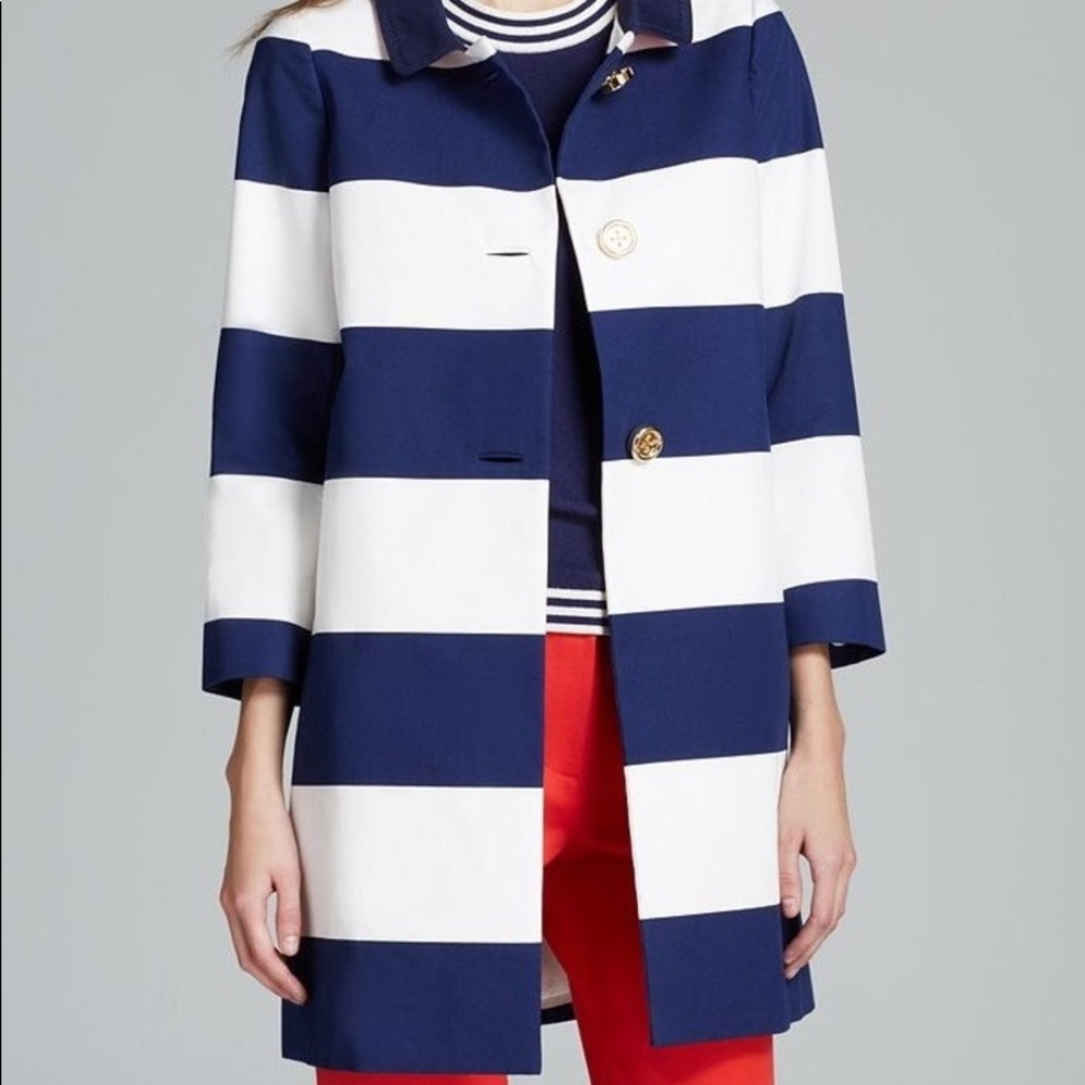 Kate Spade Franny coat navy and white sz 4